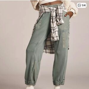 Anthropologie Vibrant Blue and Green Joggers